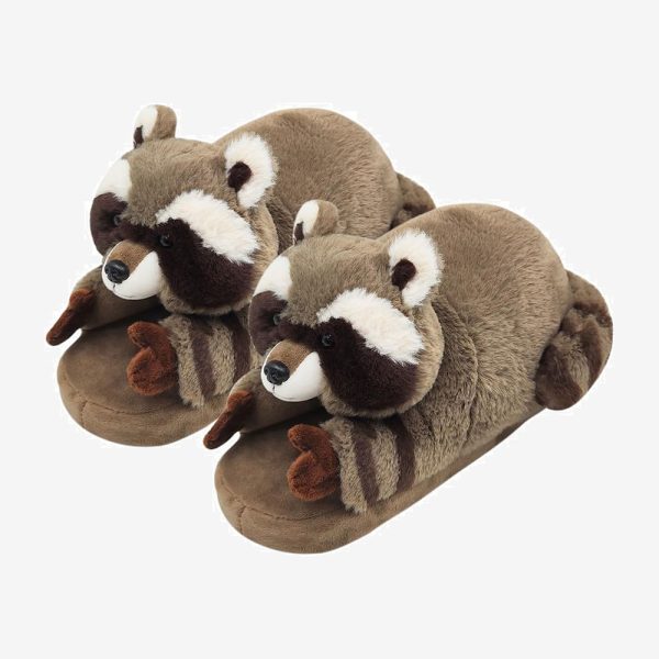 Raccoon Plush Slippers